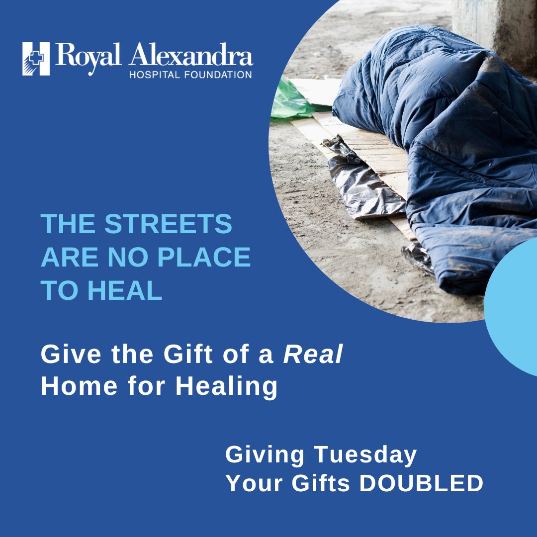 SallyBanek1's tweet photo. Join @rahfoundation on Nov 28 for #GivingTuesday! Give the gift of a home to heal in for  vulnerable patients just released from hospital. Thanks to a matching gift of  up to $75,000, your donation will be twice as impactful. ✨

🔗 Donate today: 
https://t.co/ikkMtbNCCz https://t.co/8ylPCemGb3