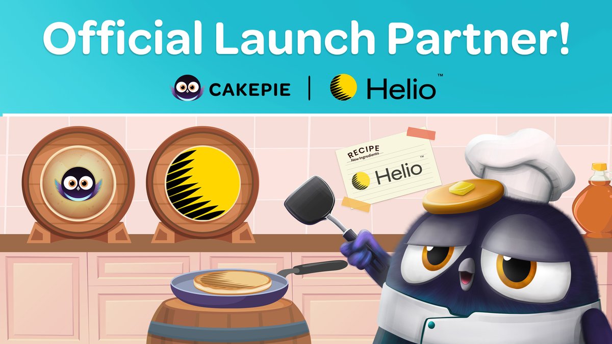 Cakepiexyz_io's tweet photo. As a new chapter begins, we are excited to announce that @Helio_Money has joined @Cakepiexyz_io as a Launch Partner.🧑‍🍳🥞

To celebrate, we are running a Galxe campaign!🪩

Complete the tasks for a chance to share in a 200 $USDT prize pool:⬇️
https://t.co/yNwvf0KCnY

Helio Protocol functions as an open-source liquidity protocol for earning yields on collateralized crypto assets (BNB/ETH/LSTs) and for the borrowing of the decentralized stablecoin, $HAY, also known as a "Destablecoin".✍️

Now, liquidity providers from @Helio_Money will have the opportunity to maximize their PancakeSwap DeFi experience through Cakepie. This collaboration aims to bolster liquidity and user participation within the PancakeSwap Ecosystem.✅