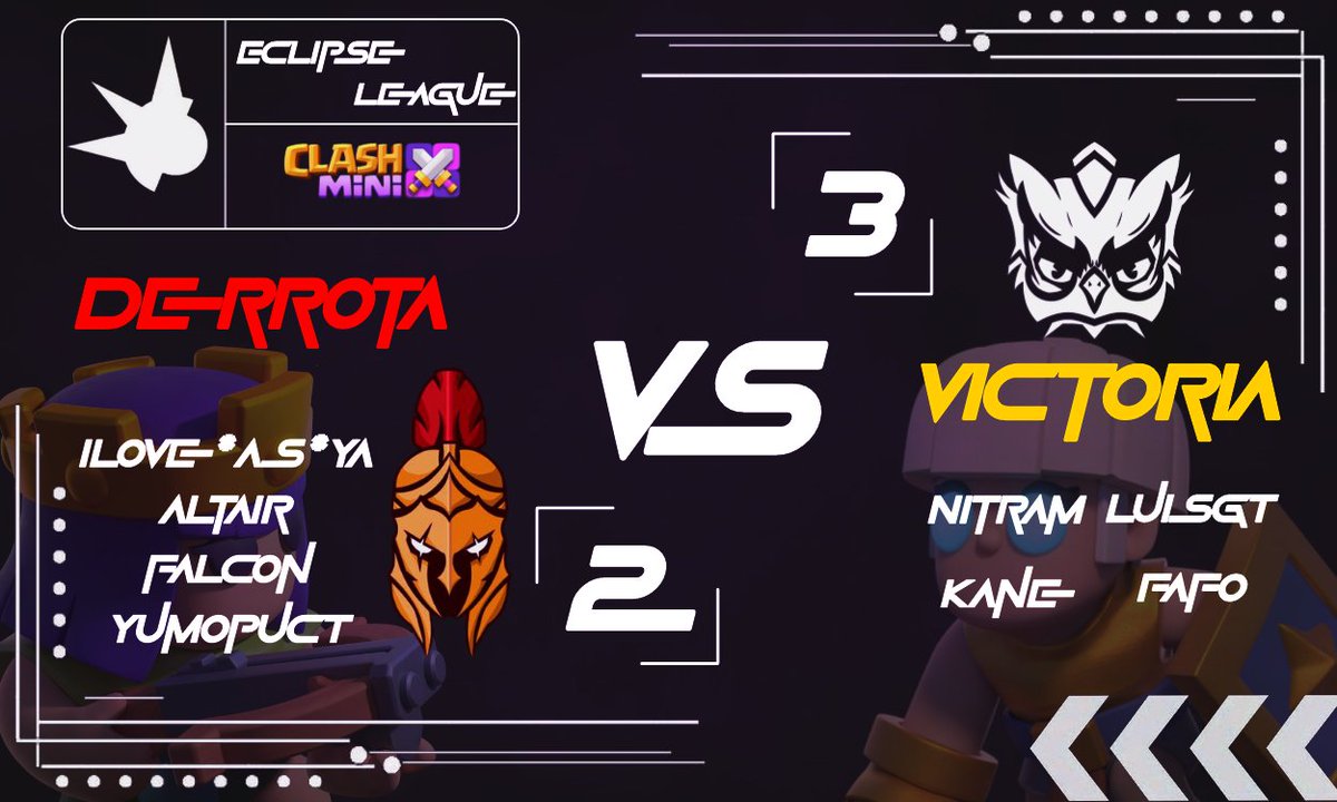 ¡¡PARTIDAZO!!
<a href="/EclipseLeagueCM/">Eclipse League</a> Regalandonos un choque de TITANES🔥 Actualmente es el partido más frenético del competitivo de Clash Mini si no que lo diga <a href="/Tigrer10/">4w4kt | clash mini</a> Que tuvo muchos momentos de infarto 👀, Felicidades a <a href="/IcnixGaming/">Icnix Gaming</a> Latam por su victoria y pase directo a FINALES🔥