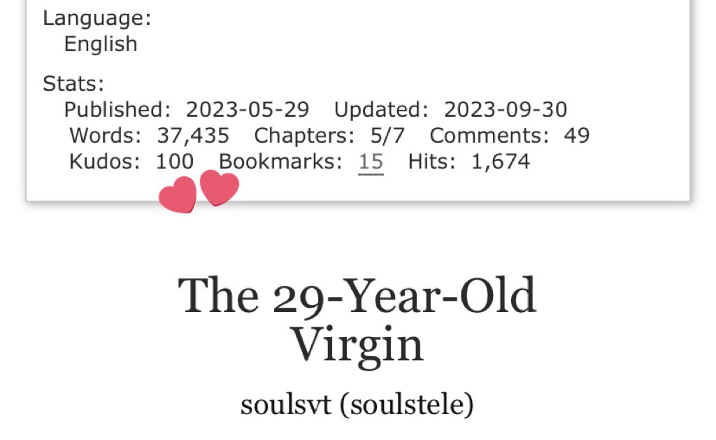 soulstele's tweet photo. happy 100 kudos to my baby, 29. ilysm. let’s upload the next one later 🫶🏻 https://t.co/TXGV6LAfkP