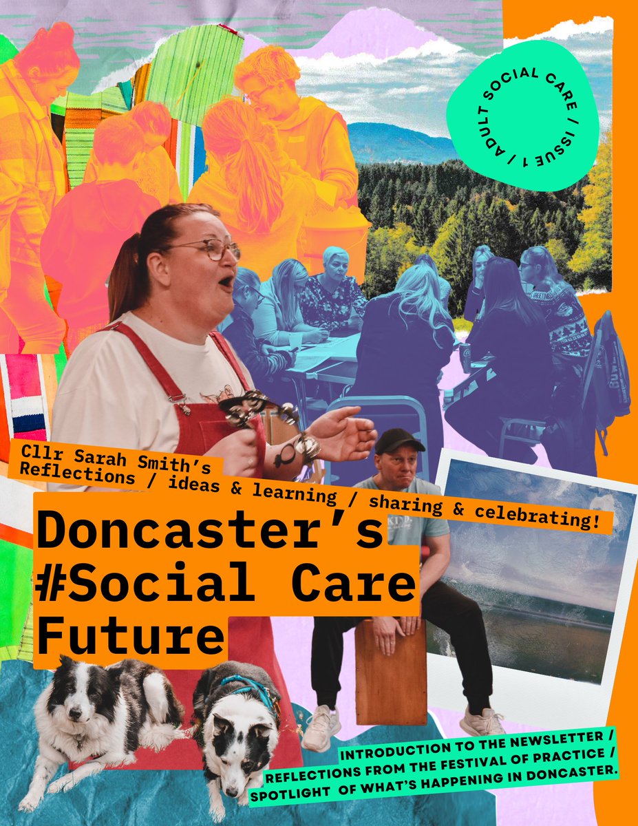 Happy with the vibe I've created here for what will be part of my sharing & talking about awesome social care stuff is happening in Doncaster. Some of my learning & making us more visible! Design is rifting off the incredible @socfuture's brilliant campaign video & branding.