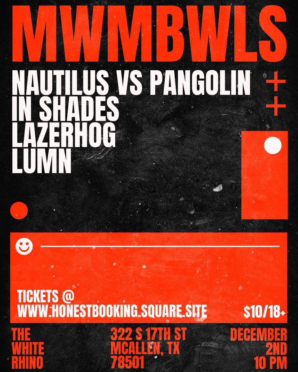 We'll be performing next week alongside our brothers <a href="/NVPBAND/">Nautilus vs. Pangolin</a>, <a href="/LazerHog/">Lazer Hog</a>, &amp; Lumn! So, get them boogy shoes on cause we're about to get necio in honor of our homies Mwmbwls!