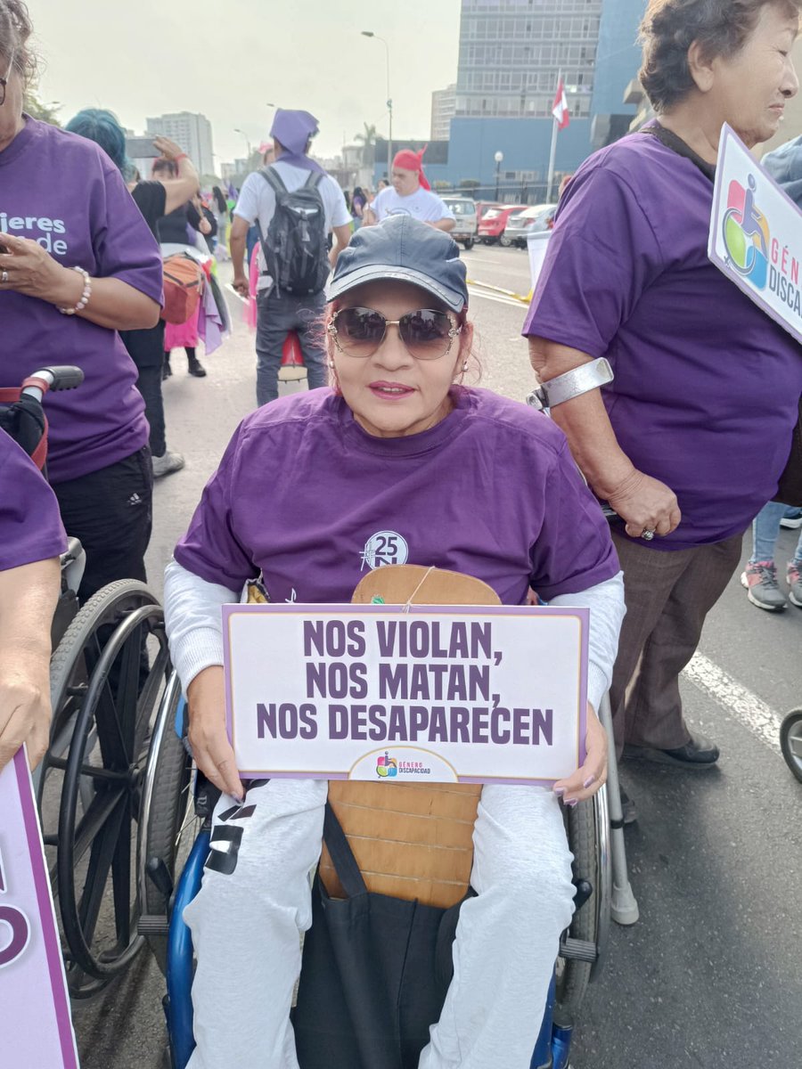 GDiscapacidad's tweet photo. 🟣 ¡Estamos listas para la marcha #25N! Presentes por cada mujer violentada y por un Estado que garantice nuestros derechos. #Mujeres #LibresDeViolencia Presentes #FrayerPerú @DamasCODIP @fenamudip https://t.co/uNC6fgXePn