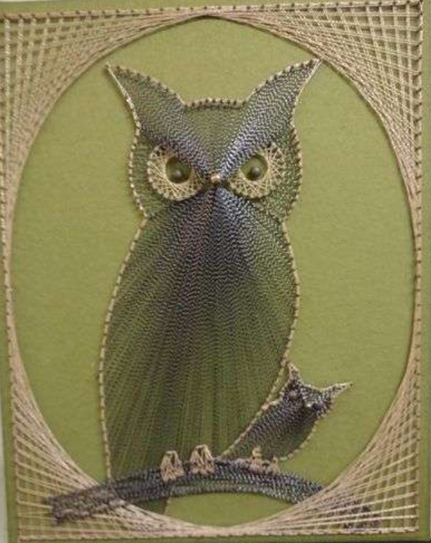 wendyOrourke's tweet photo. The popular Owl design by Ship Shop, 1970s #StringArtKit #Crafting https://t.co/3g58Zijwzh