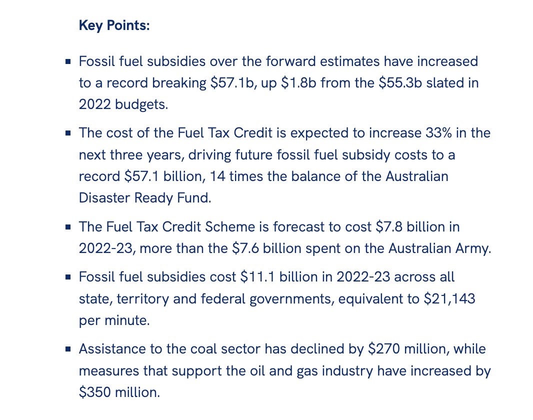 Wait till James Campbell hears about the $11.1 billion worth of public spending and tax breaks to assist fossil fuel industries in 2022–23 by fed and state govts #insiders australiainstitute.org.au/post/57-1b-rec…