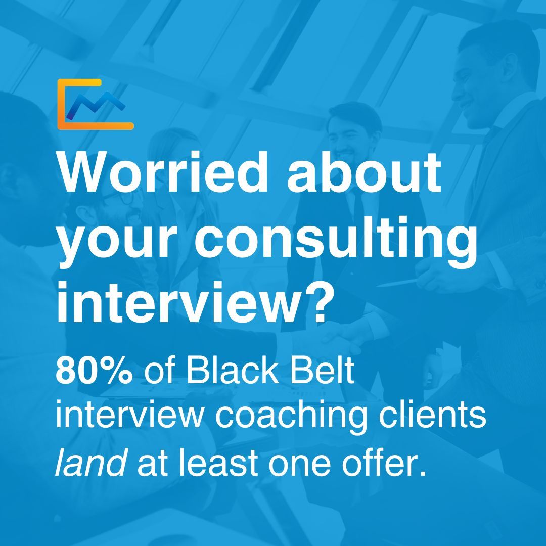 MConsulted's tweet image. Join Black Belt today for access to expert resume reviews, networking strategies, case prep and more!

Limited spots remain for our December MBA-only case prep cohort - join now: bit.ly/3utsHgV 

#Consulting #CasePrep #LandAnOffer #McKinsey #Bain #BCG #Interviews