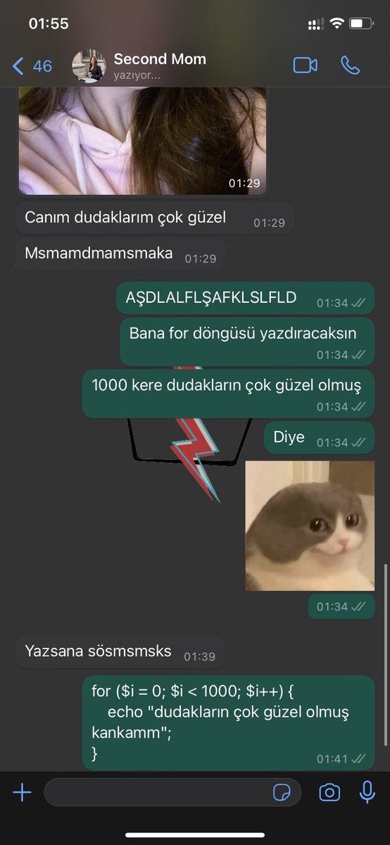 Kankam dudak dolgusu yaptırınca saniyede 1000 fotoğraf atıyordur.

Çözüm: for ($i = 0; $i < 1000; $i++) {
    echo "dudakların çok güzel olmuş kankamm";
}
<a href="/gamzecbnn/">Gamze</a>