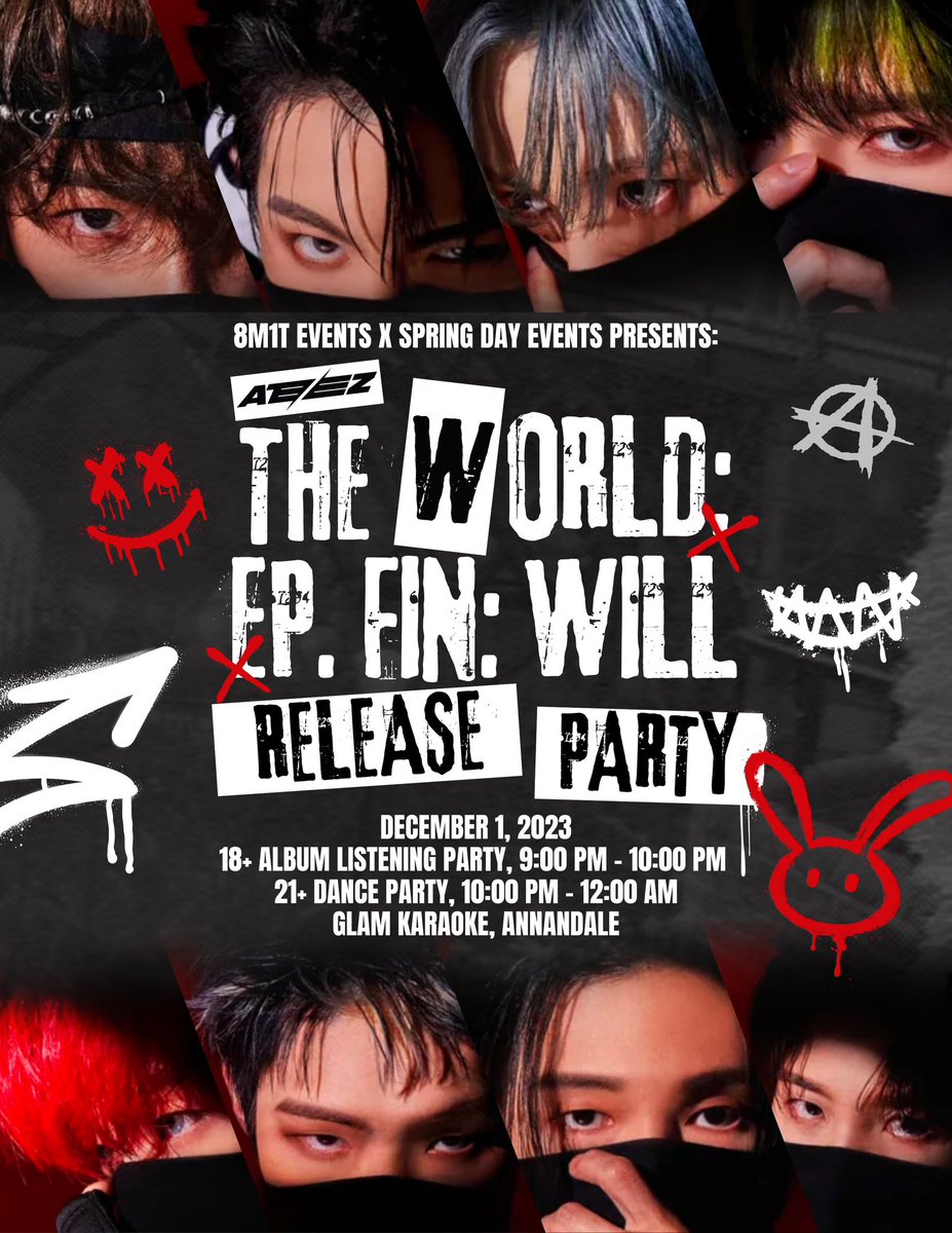 8M1Tevents's tweet photo. ATINY…AFTER DARK? 🗣️ It’s time to FOLLOW YOUR WILL over to Glam Karaoke for the ATEEZ “CRAZY FORM” RELEASE  PARTY 💥 Join your resident ATINY group 8M1T Events and your resident K-Pop partiers  Spring Day Events for an insane night full of bangers after bangers🖤 https://t.co/fNJnugrTIz