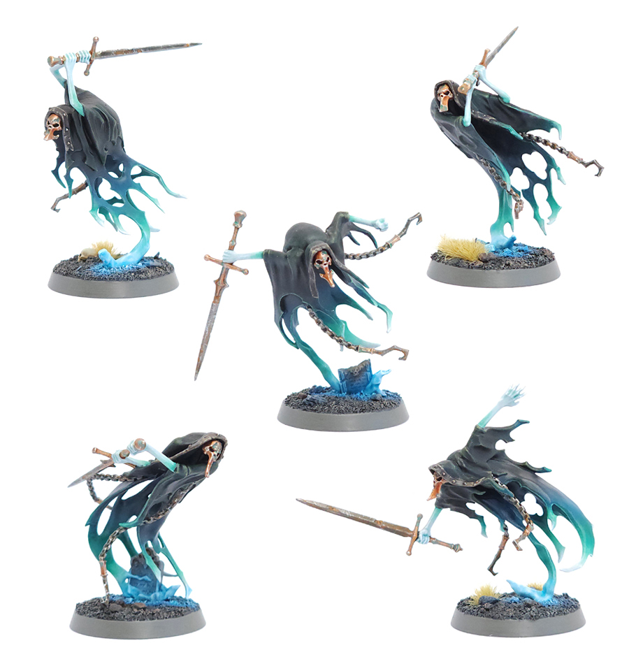 My Bladegheist Revenants are ready to flay the living! These ended up taking a lot longer than I first anticipated, quite fiddly! Thanks for taking a look. 🙂 #WarhammerCommunity #PaintingWarhammer #warhammer #Nighthaunt  #ageofsigmar #paintingminiatures #paintingminis