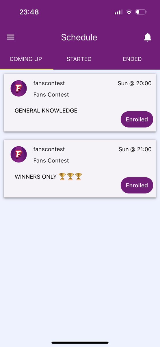 fanscontest's tweet photo. Coming Up Tonight!
🧠 Contest 1: General Knowledge - Exclusively for those who haven't won in the last 4 weeks.
🏆 Contest 2: Winners Only - Exclusively for those who've won at least 1 past contest.
Get ready for the excitement! 🎉 #FansContest #Contests #TriviaNight https://t.co/7Ecp7JZ08O