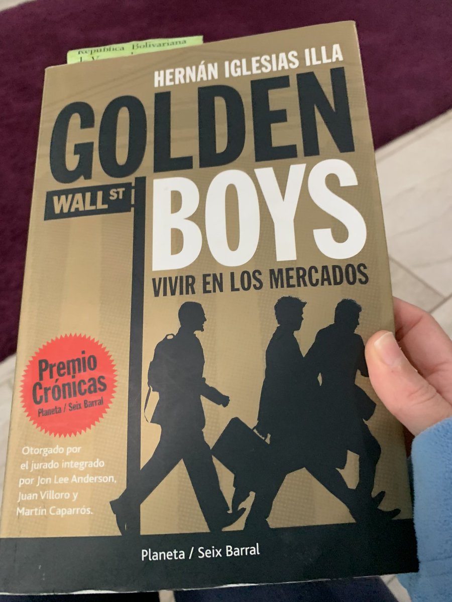 Viendo los nombres que suenan para el gabinete de Milei,busco en mi biblioteca Golden Boys de @HernaniiBA . El libro tiene ya unos años, pero envejeció muy bien..e ironías de la vida, mi copia tiene como señalador un Bolívar venezolano, resabio seguramente de mis días en Caracas