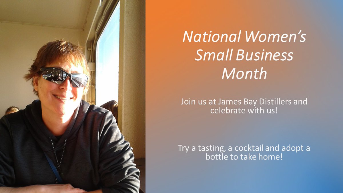 JamesBayDistill's tweet photo. Join us in celebrating National Women's Small Business Month! Talk with co-founder Leigh, try any of our award-winning whiskies, gins and vodka! #EverettWA #Mukilteo #PaineField #Whisky #Gin #Vodka #WomenOwnedBusiness #dteverett #snocoliving https://t.co/gMaRSuT7TS