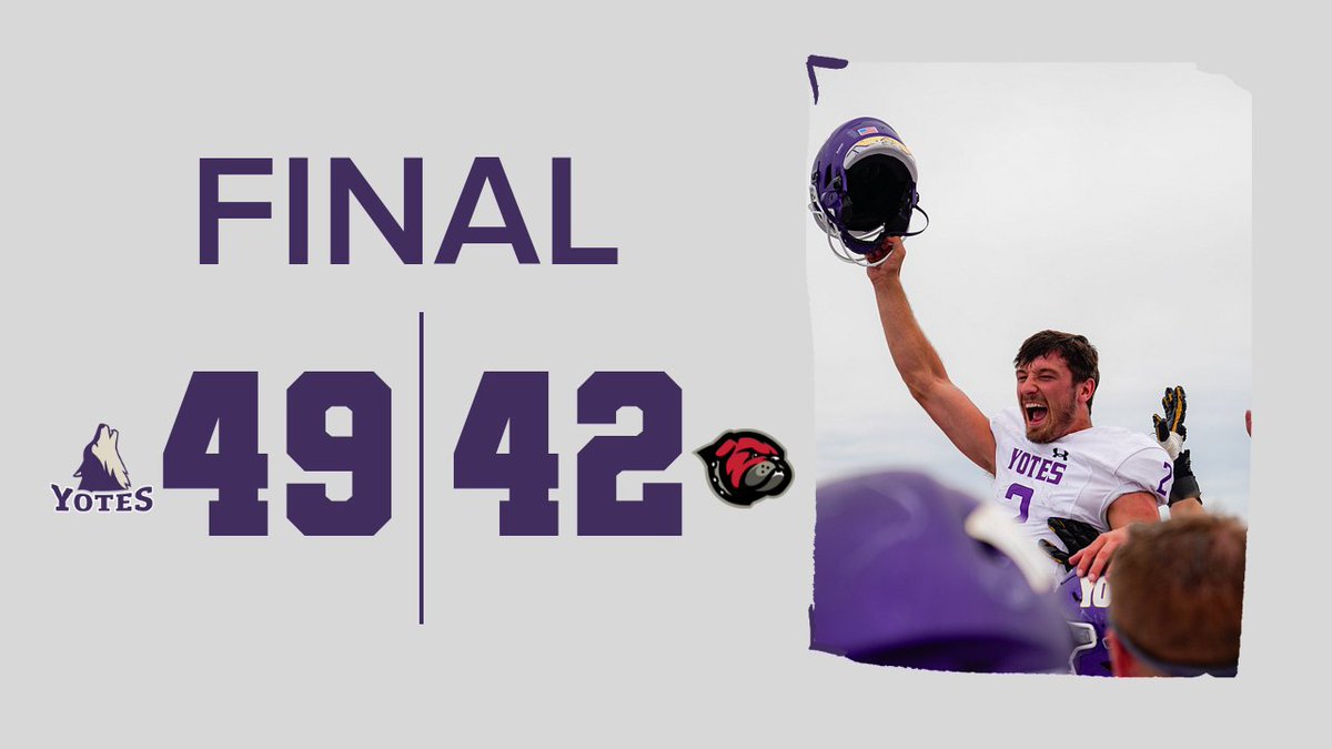 FOOTBALL | A school record 419 yards passing for Andy Peters and four rushing TDs by Jon Schofield leads <a href="/YotesFootball/">College of Idaho Football</a> to a 49-42 win over Montana Western.