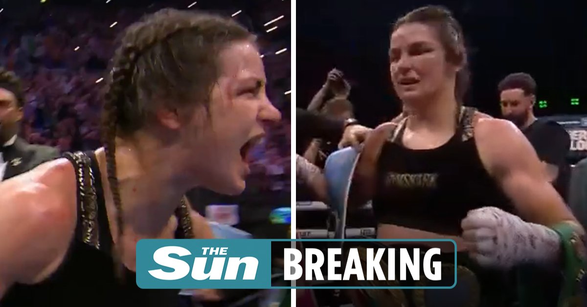 SunSport's tweet photo. Katie Taylor redeems herself to become two-weight undisputed world champions  https://t.co/ExuHxrrEmR https://t.co/JN0NXXqXUJ
