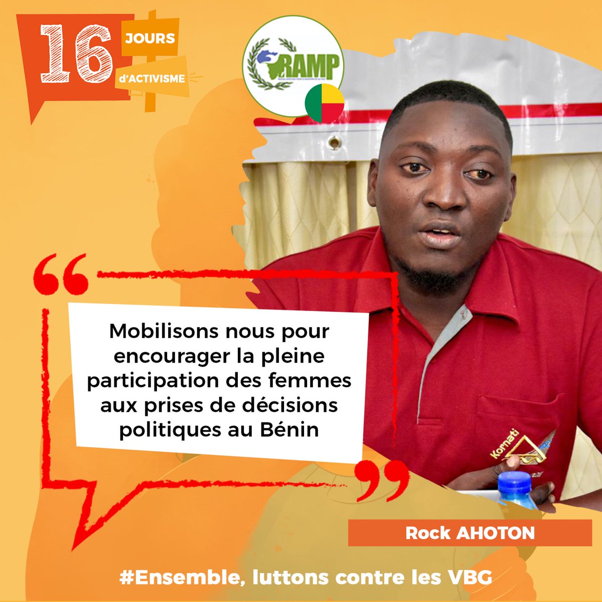[Genre Paix et Sécurité]
La lutte contre les VBG est essentielle pour mettre fin à l'impunité, promouvoir l'égalité des sexes, créer un monde sûr et respectueux des droits des femmes et des filles
#StopGBVF <a href="/ecowas_cedeao/">Ecowas - Cedeao</a> <a href="/unfpa_benin/">UNFPA Bénin CO</a> <a href="/PlanIntlBenin/">Plan International Bénin</a> <a href="/EducoBenin/">Educo Bénin</a> <a href="/ONU_Droits_BRAO/">ONU Droits de l'Homme - Afrique de l'Ouest</a>