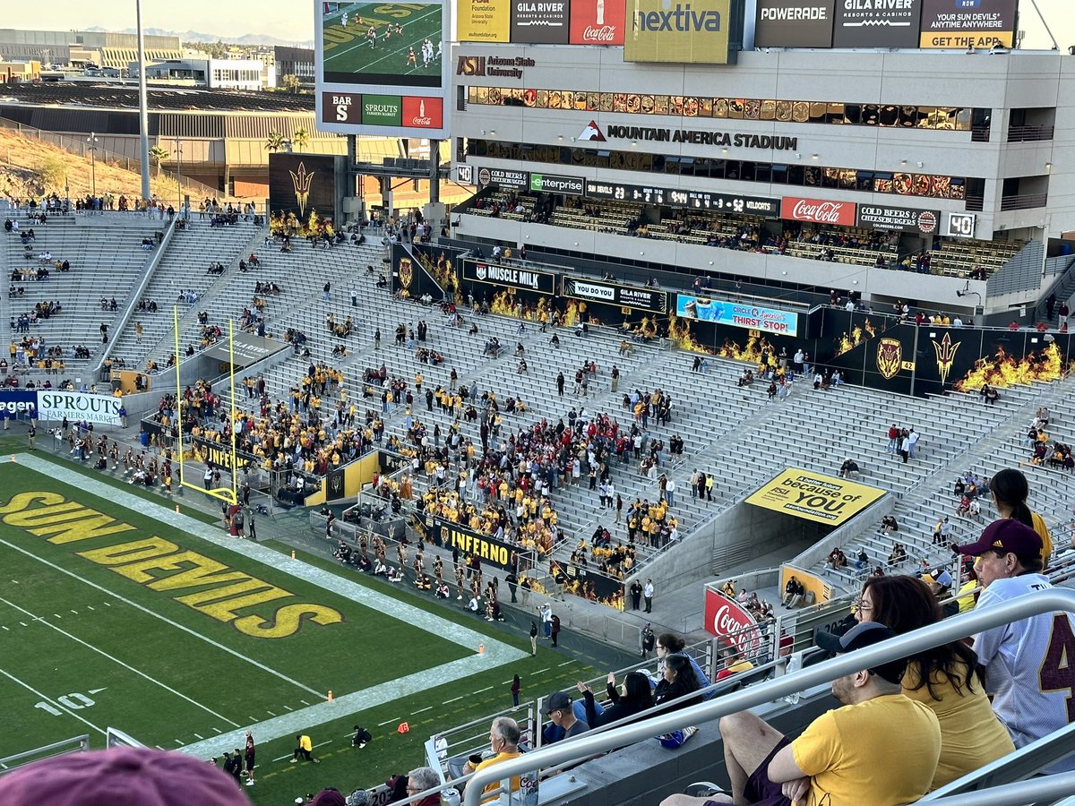 Hey @ASUFootball why do you let the other team into our student section? Do better.