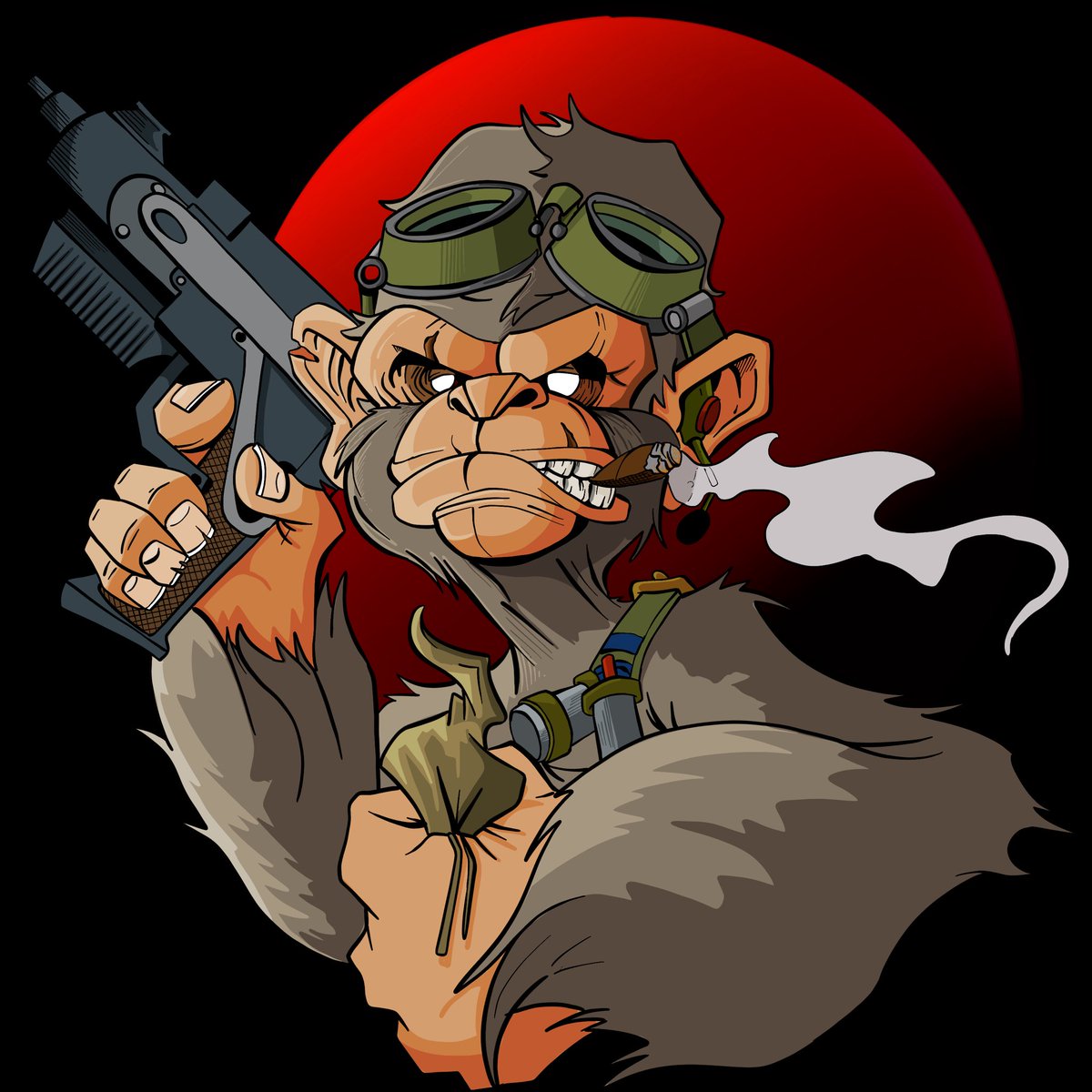 Gearing up for something big. Always bring a monkey.