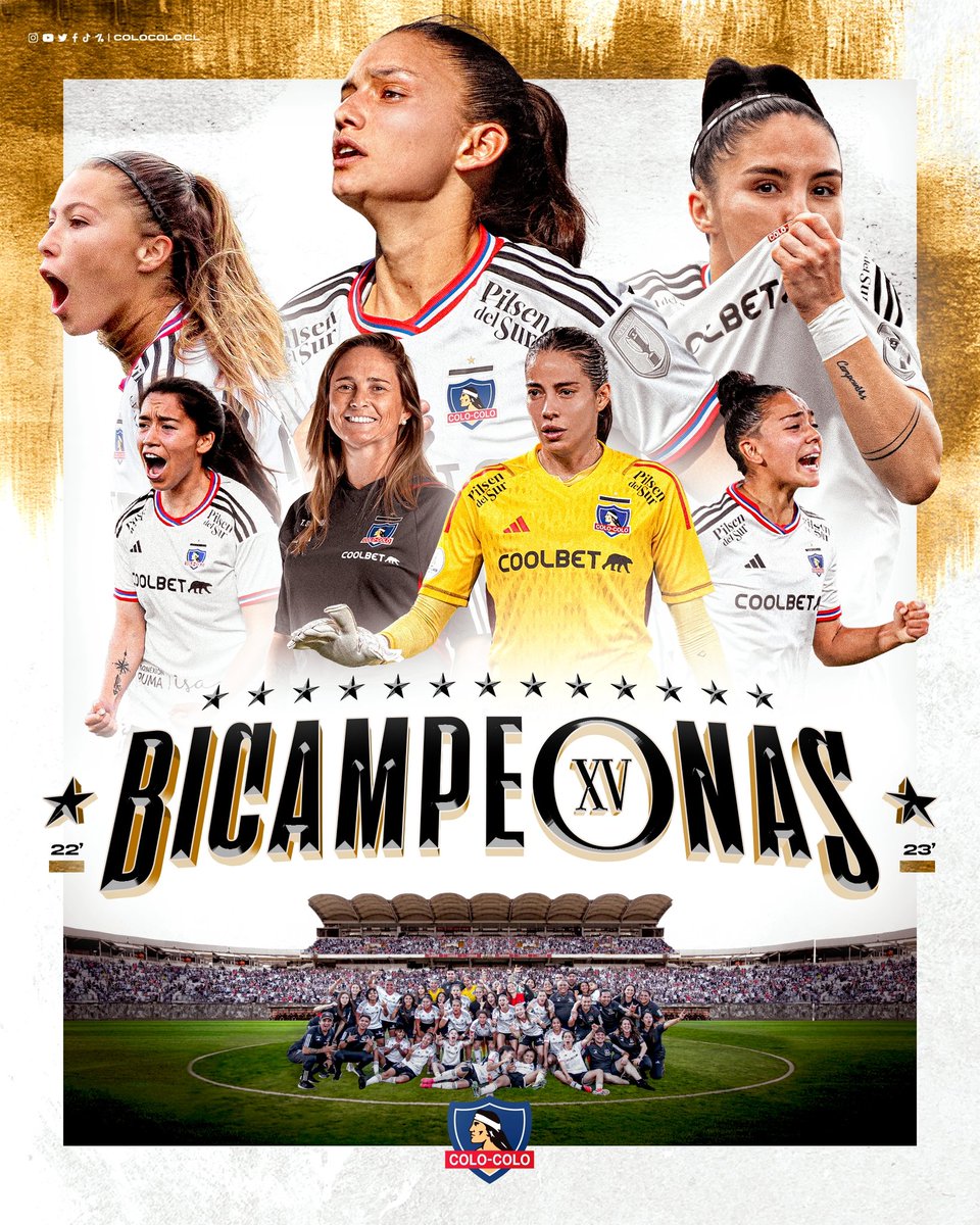 ColoColoFem's tweet photo. 🏆🌟 ¡¡𝐄𝐒𝐓𝐑𝐄𝐋𝐋𝐀 𝐍𝐔́𝐌𝐄𝐑𝐎 𝟏𝟓 𝐘 𝐁𝐈𝐂𝐀𝐌𝐏𝐄𝐎𝐍𝐀𝐀𝐀𝐀𝐀𝐀𝐀𝐒!! 

¡SEGUIMOS AGIGANTANDO NUESTRA HISTORIA! ¡UN NUEVO TÍTULO PARA EL EQUIPO MÁS GRANDE DEL PAÍS, 𝐂𝐀𝐌𝐏𝐄𝐎́𝐍 𝐇𝐀𝐘 𝐔𝐍𝐎 𝐒𝐎𝐋𝐎! 🤟🏼 

#VamosLasAlbas • #VamosPorTodo https://t.co/iBwaVtOWY7