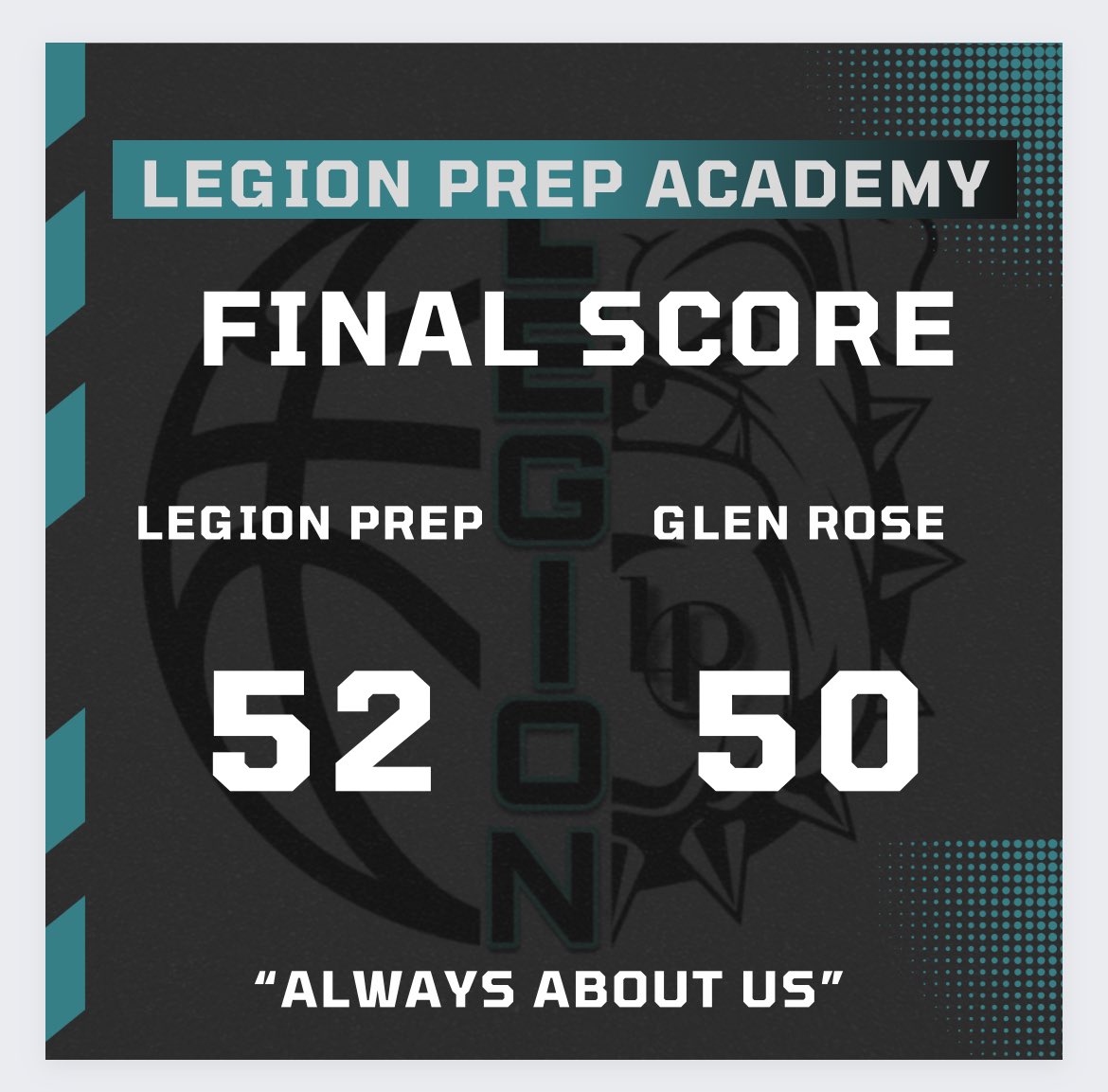 Legion Prep Academy (@legionghoops) on Twitter photo We move to 5-1 after a tough battle against Glen Rose.
Leading scorers:
<a href="/DangerfieldMar8/">Mari Dangerfield</a> 15pts
<a href="/NeenahGeorge/">Neenah George</a> 12pts
<a href="/palyn_sonja21/">Palyn Reid</a> 11pts
#WeAreLegion x ๐ค๐ค๐ถ We move to 5-1 after a tough battle against Glen Rose.
Leading scorers:
<a href="/DangerfieldMar8/">Mari Dangerfield</a> 15pts
<a href="/NeenahGeorge/">Neenah George</a> 12pts
<a href="/palyn_sonja21/">Palyn Reid</a> 11pts
#WeAreLegion x ๐ค๐ค๐ถ
