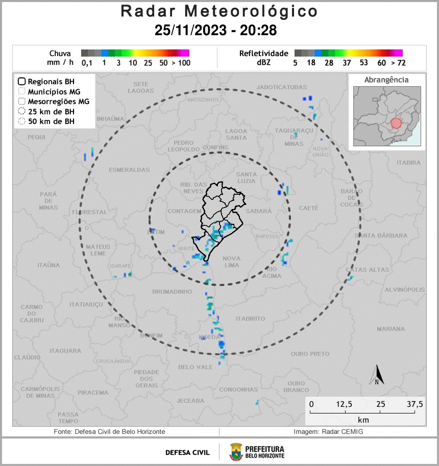 20h38 - Céu parcialmente nublado e tempo estável. Não chove em Belo Horizonte nesta noite e madrugada. Agora faz 21,6°C e 65% de umidade relativa do ar. <a href="/prefeiturabh/">Prefeitura de BH</a> <a href="/OficialBHTRANS/">OficialBHTRANS</a> <a href="/Bombeiros_MG/">Bombeiros_MG</a>
