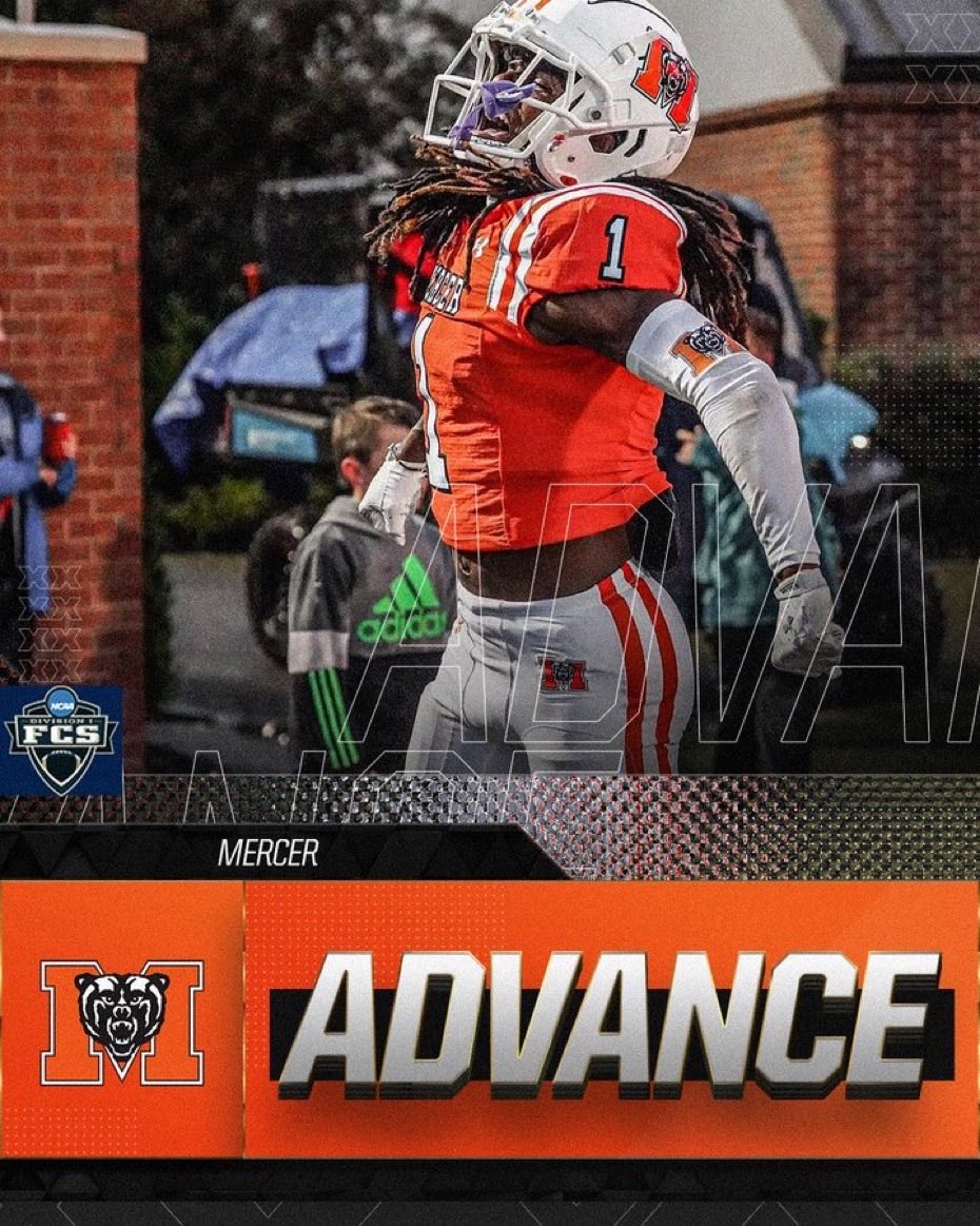Congrats Mercer Football. With first ever playoff win, Bears advance to take on the top ranked and defending national champions from South Dakota State. Go Bears!