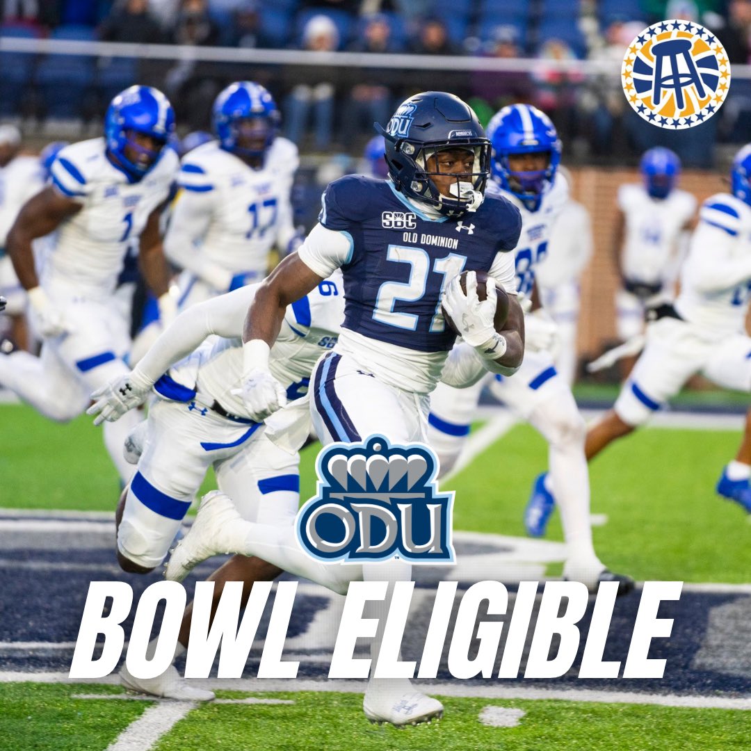 WOW. ODU down 21-0 at half, comes back to win 25-24 to become bowl eligible. If Marshall closes out vs Arkansas State, the ENTIRE SBC East will be bowl eligible..🔥 #FunBelt