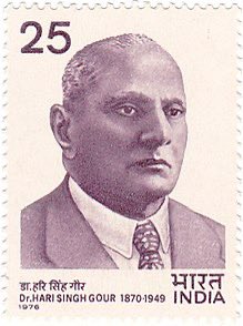 PrriyaRaj's tweet photo. Sir #HariSinghGour KBE FRSL (1870-1949) — the first Vice-Chancellor of #Delhi &amp; #Nagpur — was a lawyer, jurist &amp; educationist. A Fellow of the #RoyalSociety of Literature, he was a Member of the #ConstituentAssembly &amp; founded the University of #Sagar. #BirthAnniversary today. https://t.co/GBYXQJDoWL