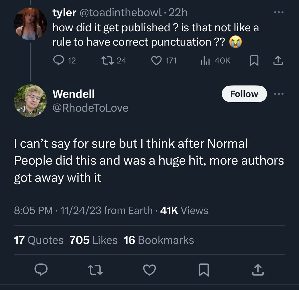 soonrightaway's tweet photo. James Joyce and Cormac McCarthy, two writers heavily influenced by Sally Rooney’s Normal People https://t.co/JGTLBpkXFz
