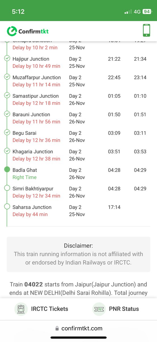 abhi100raj's tweet photo. Just looking like a wow !
Pls look towards the issue of spacial train running status and need to improve or your are unble to improve than cancel train no 04021, 04022 #spacialtrain
#railminster
#IndianRailways @AshwiniVaishnaw @RailMinIndia @RailwaySeva @RailMadad https://t.co/jIwExSX3sG