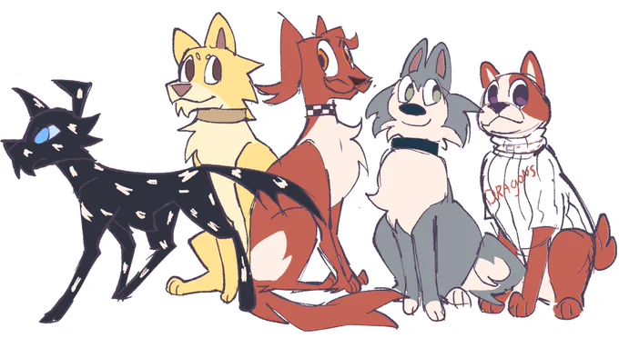 doodle of random dogs 