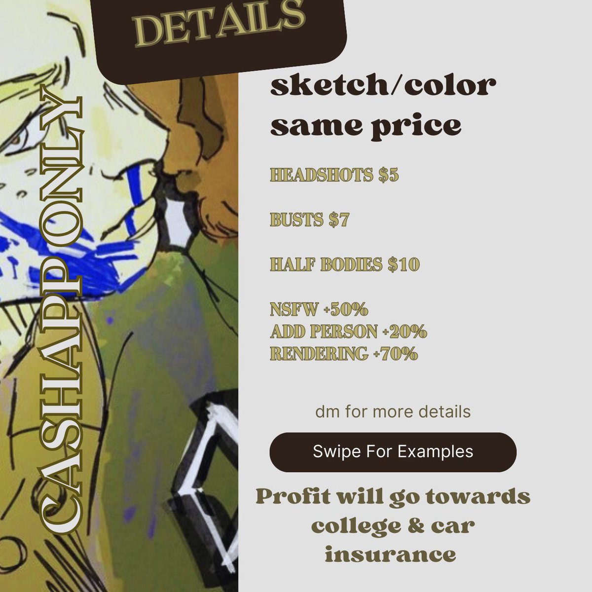 zabosabre's tweet photo. commissions are open! cashapp only! dm or comment to inquire, prices are negotiable :) https://t.co/lLUmrubSb4