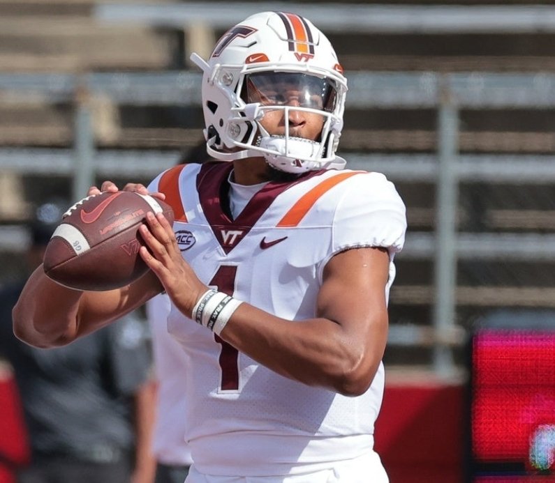Week 13 Performance

QB Kyron Drones - Virginia Tech

• 244 Passing yards 3 TDs
• 50 Rushing yards