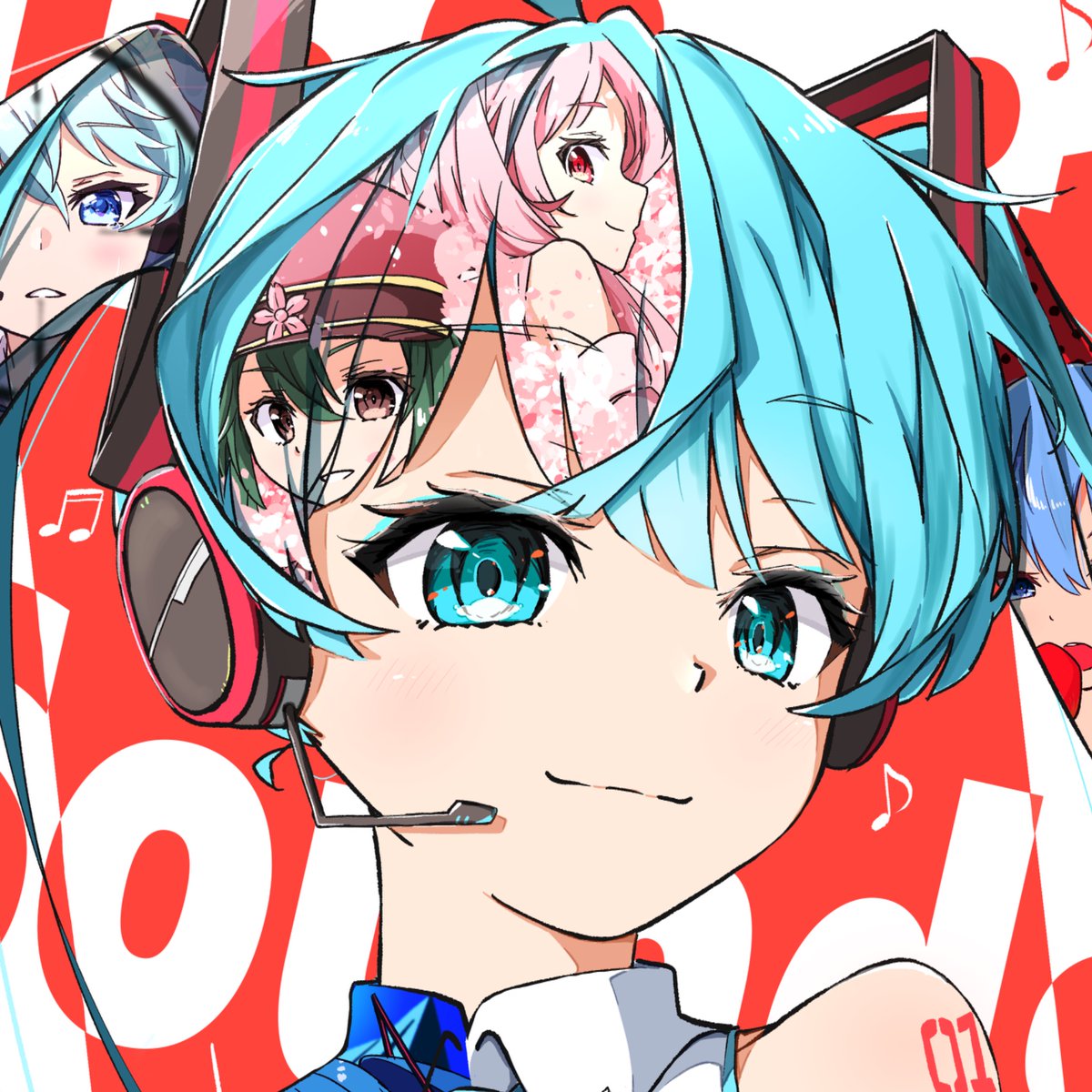 初音ミク「#いい笑顔の日 #初音ミク   3年でかなり絵柄がかわっておる」|Haikaのイラスト