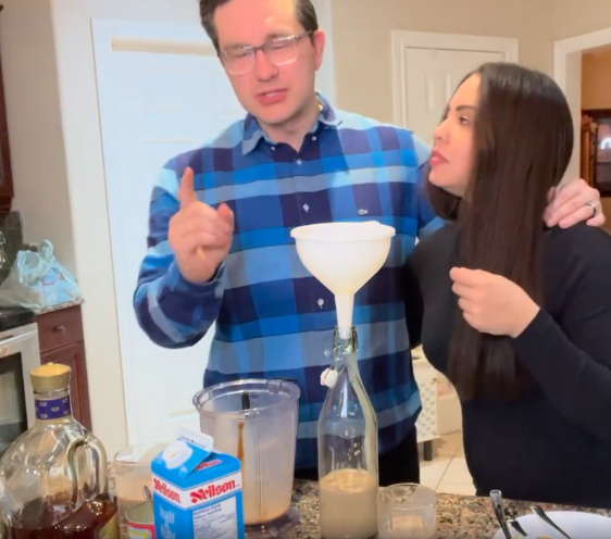 AMCinHogtown's tweet photo. @PierrePoilievre After 8 years of Trudeau, Jeff and Wifey are forced to make homemade Baileys. https://t.co/Tuty3wzekY