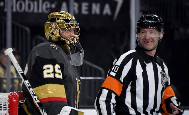 ScoutingTheRefs's tweet photo. Refs for  @ArizonaCoyotes  @GoldenKnights are Pierre Lambert (#37) and Steve Kozari (#40). Tonight's officials: https://t.co/LafYadANs3 
#ARIvsVGK #Yotes #VegasBorn https://t.co/TANzNnATbA