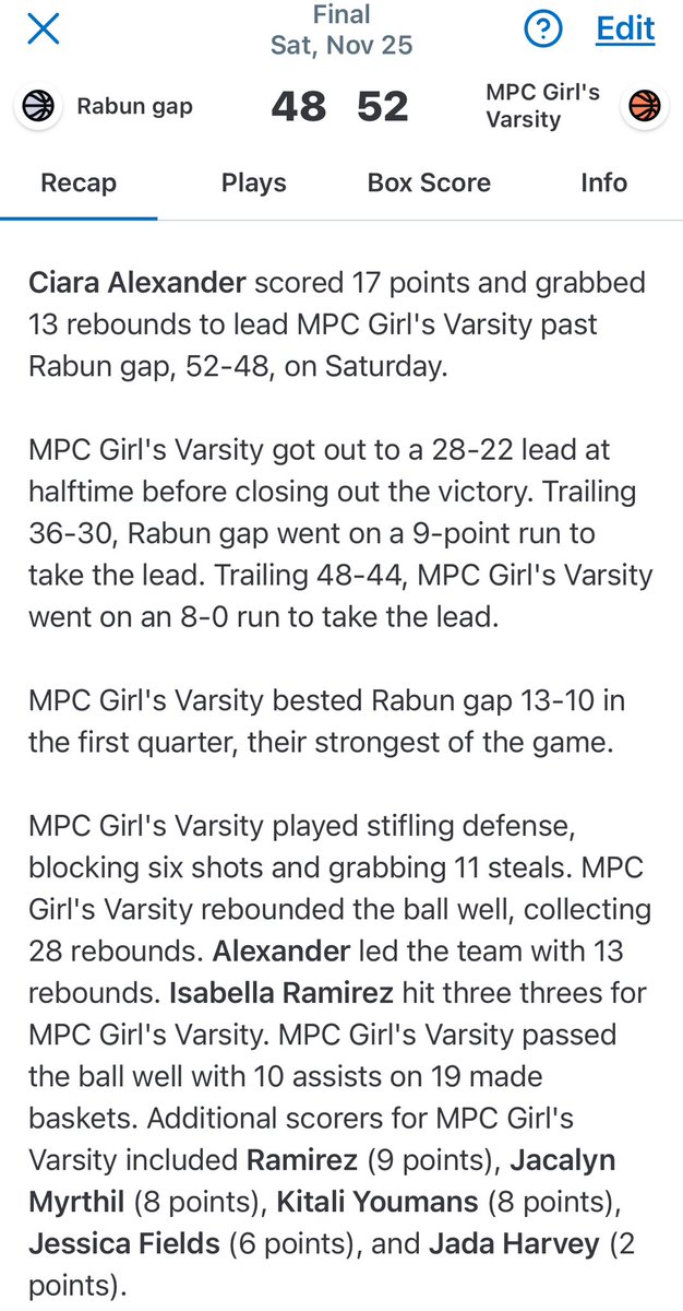 KennedyDeese's tweet photo. Got the W and MVP for @ms_ca_hoops2 😀 #BeyondUs #CiCiSrSzn #MPCWAY https://t.co/tNGIFgpulQ
