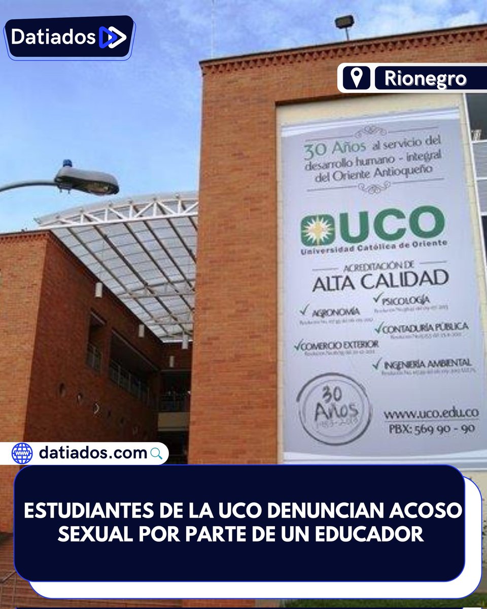 datiados's tweet photo. #Denuncia | Varias estudiantes de la Universidad Católica de Oriente, denuncian acoso sexual por parte de un educador.

Noticia ⏩ https://t.co/luGKWqlLDh https://t.co/ss0qSg53V0