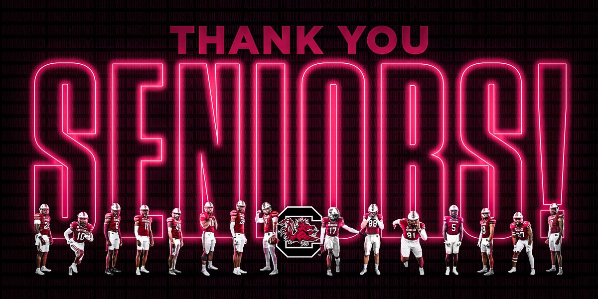 GamecockFB's tweet photo. Thank you, seniors. 🤙 https://t.co/ikf5sP02km