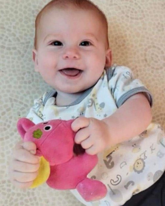 MeghanMcCain's tweet photo. This is Kfir and he has spent 50 days as a hostage. He is 10 months old, the same age as my youngest daughter. What kind of animals kidnap babies from their mothers?! Release him now. This face should haunt all of us. And pray hard for Kfir and his family. #StandWithIsrael 🇮🇱🙏🏻 https://t.co/QCLcp4KVCu