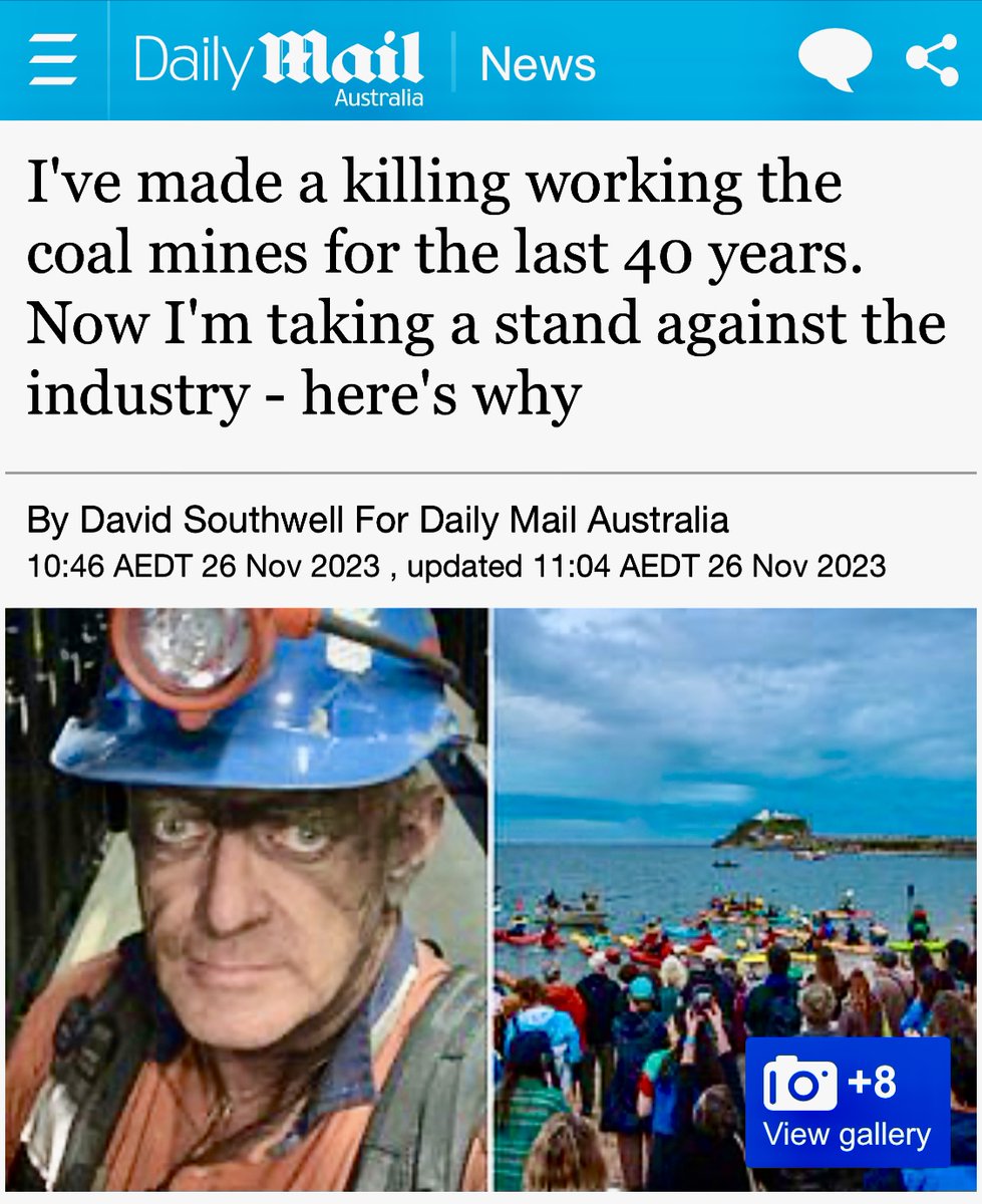 RisingTideAus's tweet photo. "As a coal miner I am not divorced from caring about the environment. I can’t be reckless with my opinions and be reckless with other people’s future. The transition has already started, it is happening and I want coal miners to be part of that conversation."

#PeoplesBlockade https://t.co/0Sta5o5bls