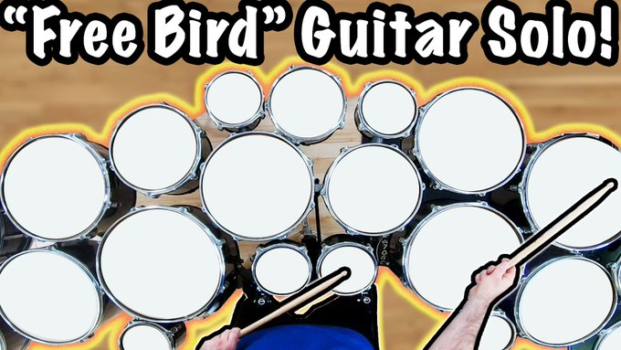 I played the entire Free Bird guitar solo ON DRUMS. Check it out here: https://t.co/gN52JqPrMl https://t