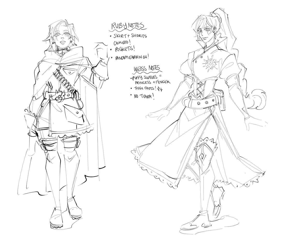 Cringeyvanilla's tweet photo. Alt designs of team RWBY! Decided to redesign them because why not! ✨💝
#rwby #teamrwby #rubyrose #WeissSchnee #BlakeBelladonna #YangXiaoLong #ruby #weiss #blake #yang #redesign https://t.co/zGaWzD5SFb