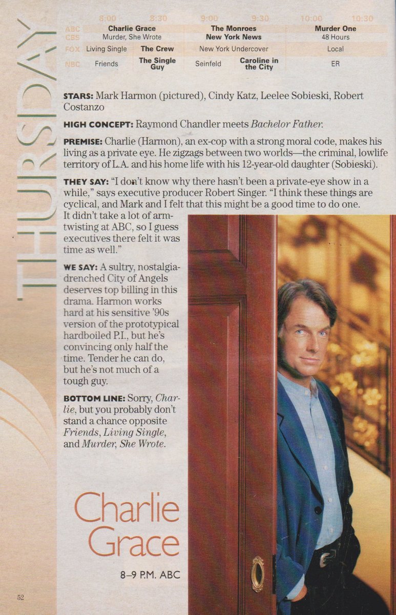 CHARLIE GRACE. 1995.

Mark Harmon, Cindy Katz, Leelee Sobieski, Robert Costanzo. #CharlieGrace #TVGuide