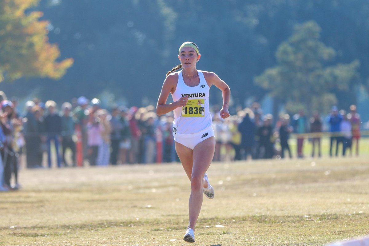 Sadie Engelhardt of Ventura runs the fastest time of the day to win D2 California State Meet in 16:40.7
