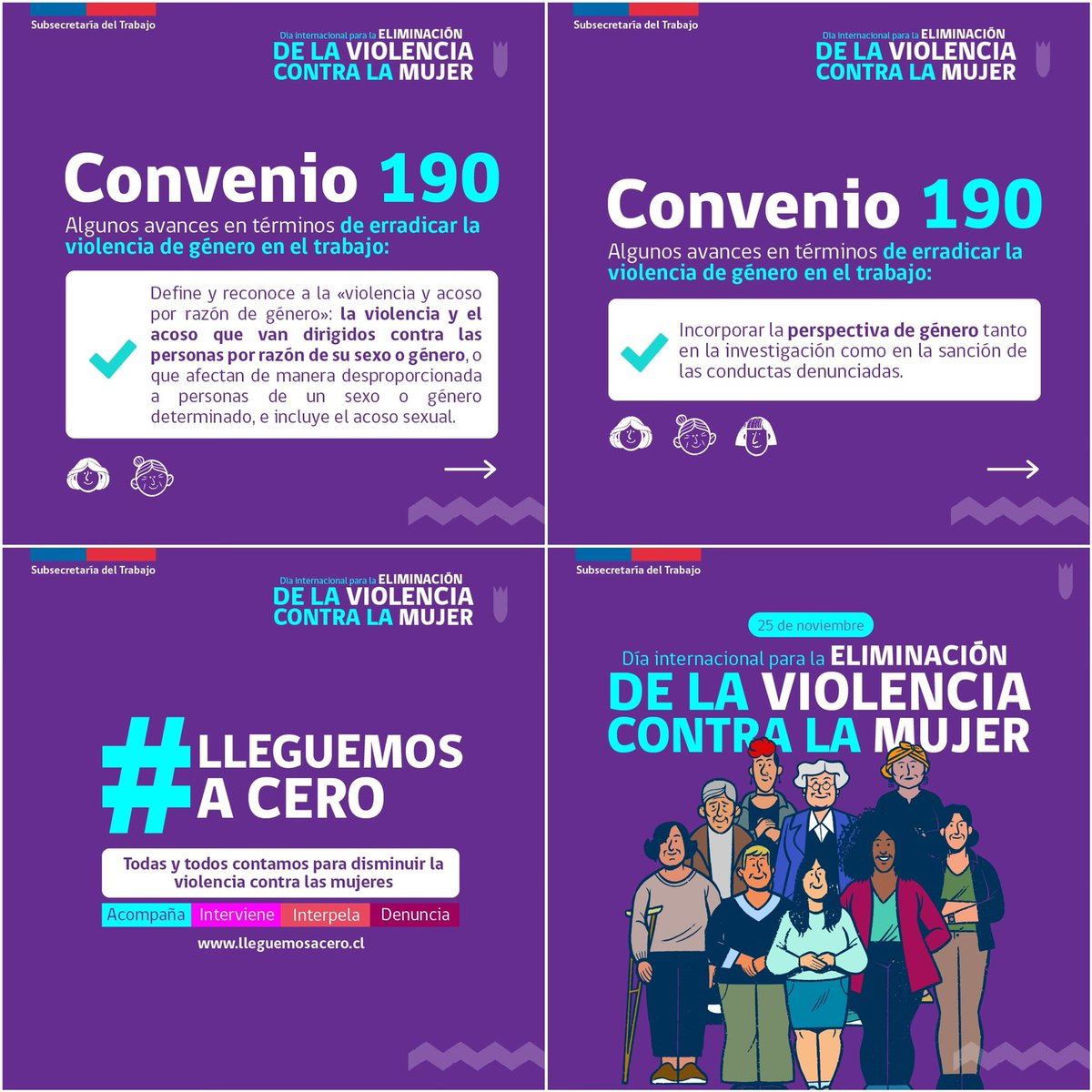 🤔Sabías que #Chile ratificó el Convenio 190 de la <a href="/OITAmericas/">OIT Américas</a> ? 

En el mundo del trabajo, se debe avanzar rápidamente en poner fin a la violencia y el acoso 👉🏽Es lo que buscamos con la implementación del convenio 💪🏽

#LleguemosACero #TodasYTodosContamos