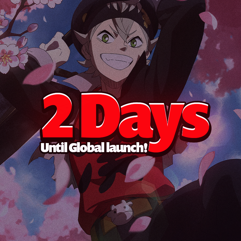 bclovermobileEN's tweet photo. 2 Days Until the Global Launch of Black Clover Mobile!

#BlackClover #BlackCloverM #RiseOfTheWizardKing https://t.co/g9MzLEBF5R