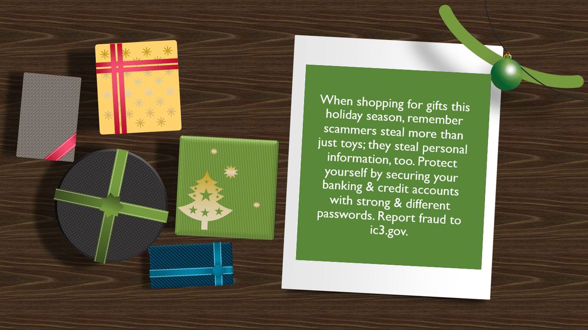 With the holidays upon us and seasonal shopping in full gear, criminals are looking for opportunities to take advantage of consumers. The #FBI encourages shoppers to be vigilant for scams designed to steal their money and personal information. ow.ly/7UkC50LIEjc