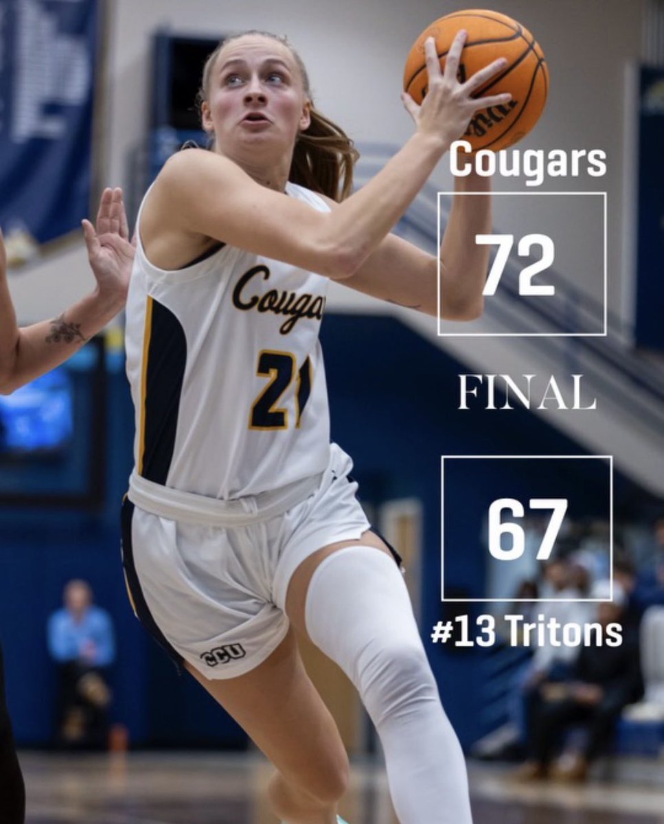 Down goes #13! Another upset as the Cougars take down a nationally ranked team at home by defeating Eckerd College 72-67! Maggie Hutka led the offense with 21 points followed by Agnes Paul with 18! Dasiya Jones was pivotal on the boards, pulling down 8 rebounds in the win