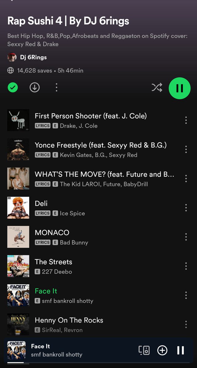 #futureguru100 📰 repost :

Our 'Rap Sushi 4' Playlist
 just hit 14,600 followers 📈

NEED PROMO??  DM FOR INFO

🗣️ CHECK THIS OUT 🎧

🎵 Featured song 'FACE IT' 
by <a href="/ShottySmf/">SMF BANKROLL SHOTTY</a> 🔥🔥🔥

Click The Link Below To Listen 
&amp; Add Us To Your Music Library 🎼
⬇️
open.spotify.com/playlist/1teyX…