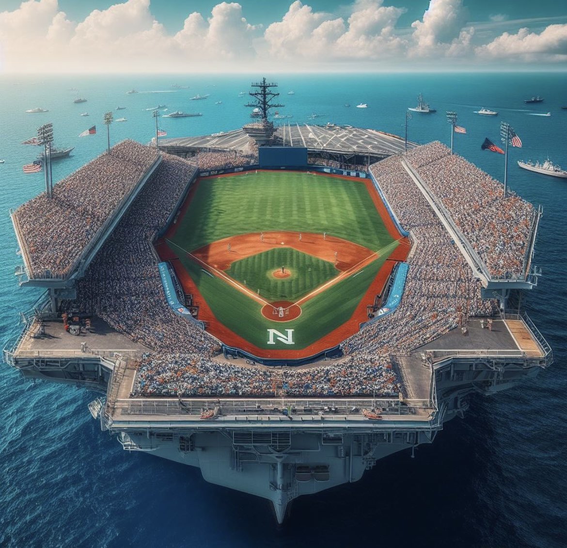 DiamondKrew_'s tweet photo. AI generated college baseball stadiums… 👀
- https://t.co/n4yDnYuxN3